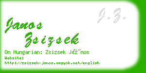 janos zsizsek business card